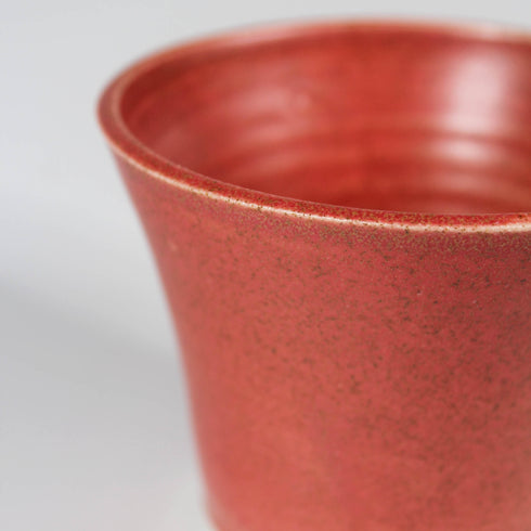 Mini Cherry Red Fluted Handmade Ceramic Plant Pot